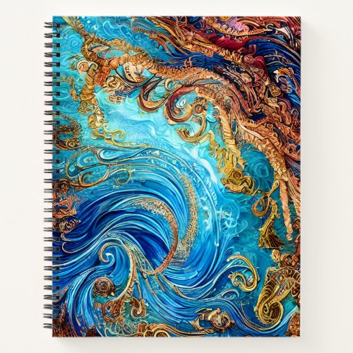 Tropical Seascape Beach Ocean Waves Notebook
