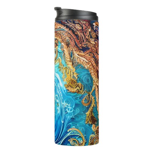 Tropical Seascape Beach Ocean Waves Thermal Tumbler