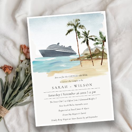 Tropical Seascape Cruise Couples Shower Invite