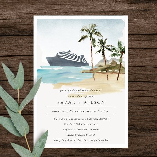 Tropical Seascape Palm Cruise Engagement Invite