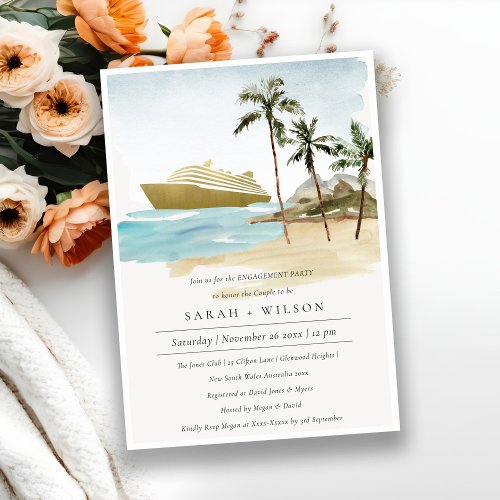 Tropical Seascape Palm Cruise Engagement Invite