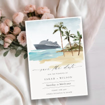 Tropical Seascape Palm Cruise Save the Date Invite