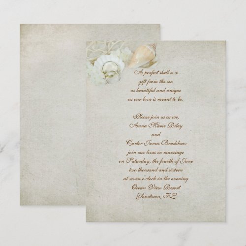 Tropical Seashell Wedding Invite