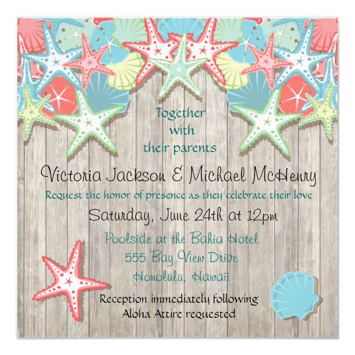 Tropical Seashell Wedding Invitations