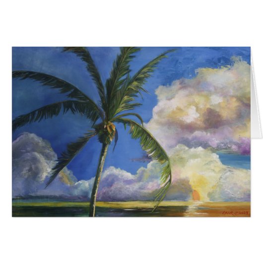 Tropical Seaside Sunset Cards (Front Horizontal)