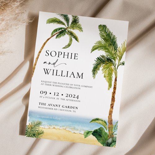 Tropical Seaside Wedding Invitation