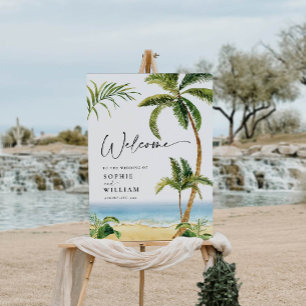 Tropical Seaside Wedding Welcome Sign