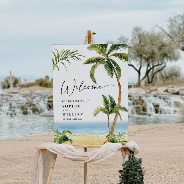 Tropical Seaside Wedding Welcome Sign (Creator Uploaded)