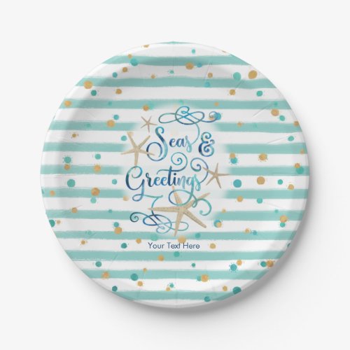 Tropical SEAsons Greetings Party Paper Plates