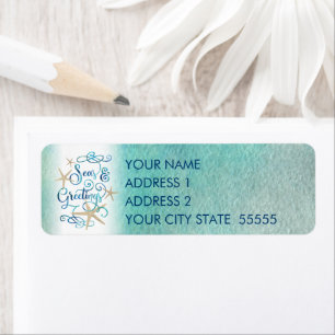 Tropical “SEAson's Greetings” Starfish Label