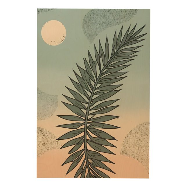 Tropical Serenity Boho-Inspired Palm Wood Wall Art (Front)