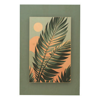 Tropical Serenity Boho-Inspired Palm Wood Wall Art