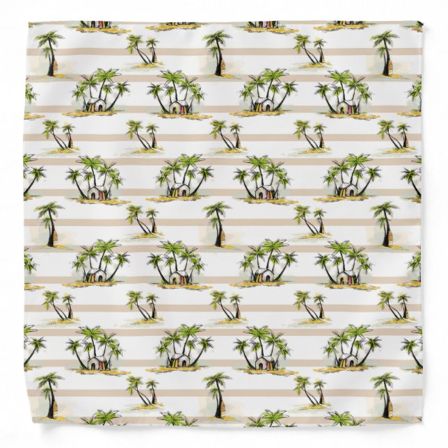 Tropical Shack And Palms Bandana (Front)