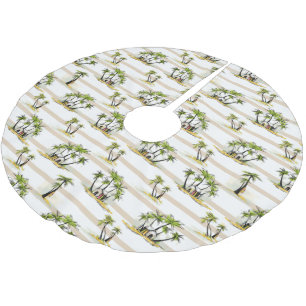 Tropical Shack And Palms Brushed Polyester Tree Skirt