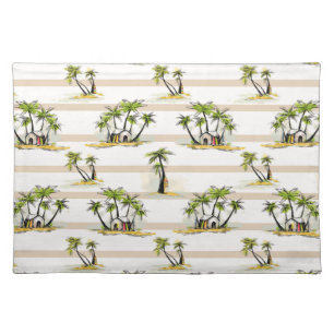 Tropical Shack And Palms Cloth Placemat