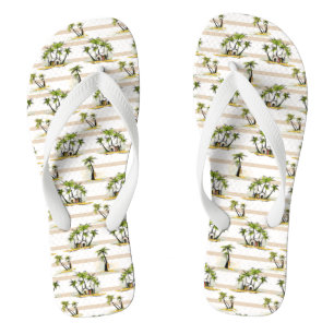 Tropical Shack And Palms Flip Flops