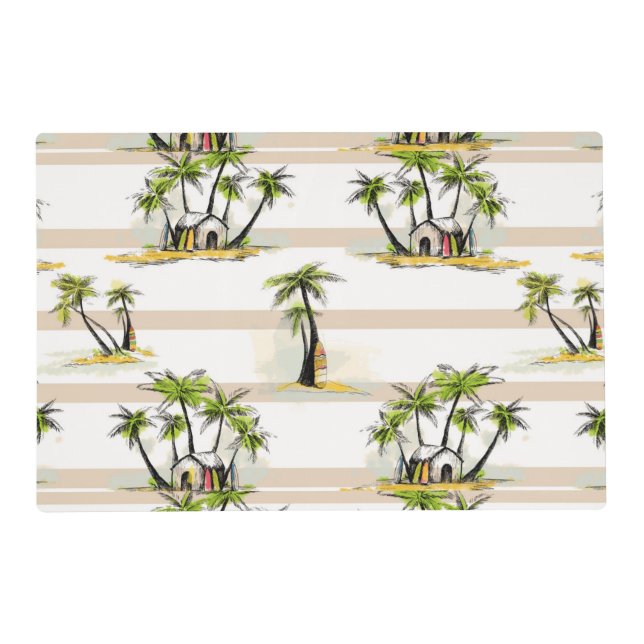 Tropical Shack And Palms Placemat (Front)
