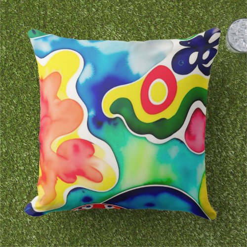 Tropical Shapes Outdoor Pillow