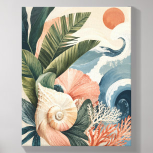 Tropical Shell Wave Canvas Wall Art Photo Tile