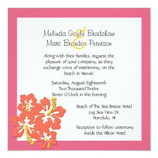 Hibiscus Wedding Invitations 5