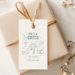Tropical Shes a Catch Celebration Gift Tags