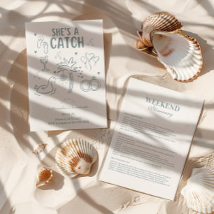 Tropical Shes a Catch Celebration Invitation