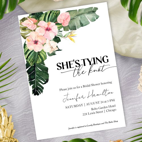  Tropical Shes tying the knot Bridal Shower Invitation