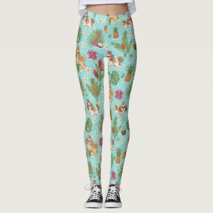 Tropical Shih Tzu Beach Vibes Leggings