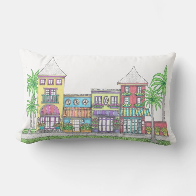 Tropical Shops 2 Lumbar Pillow (Front)