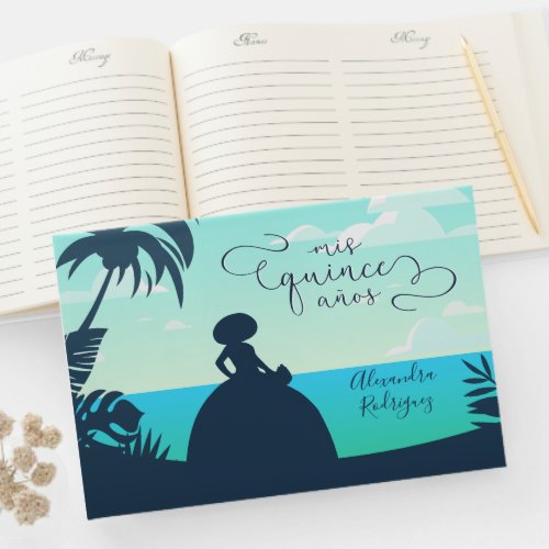 Tropical Silhouette Charro Quinceanera Guest Book