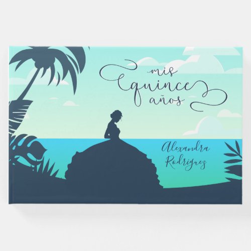 Tropical Silhouette Quinceanera Guest Book