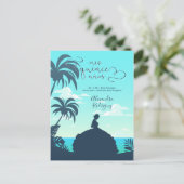 Tropical Silhouette Quinceanera Invitation Postcard (Standing Front)