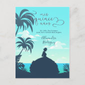 Tropical Silhouette Quinceanera Invitation Postcard (Front)
