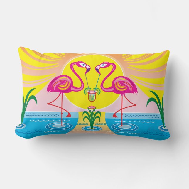 Tropical Sips Lumbar Pillow (Front)