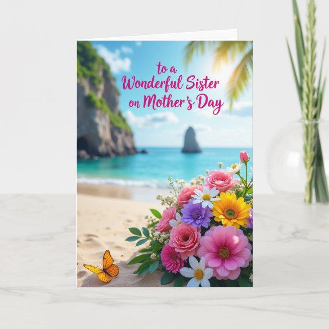 Tropical Sister Mothers Day Card (Front)
