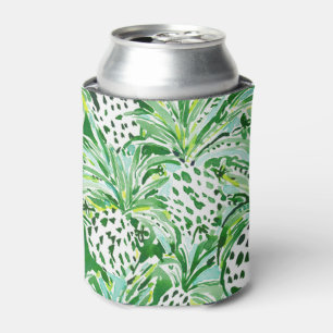 TROPICAL SITCH Green Pineapple Watercolor Can Cooler