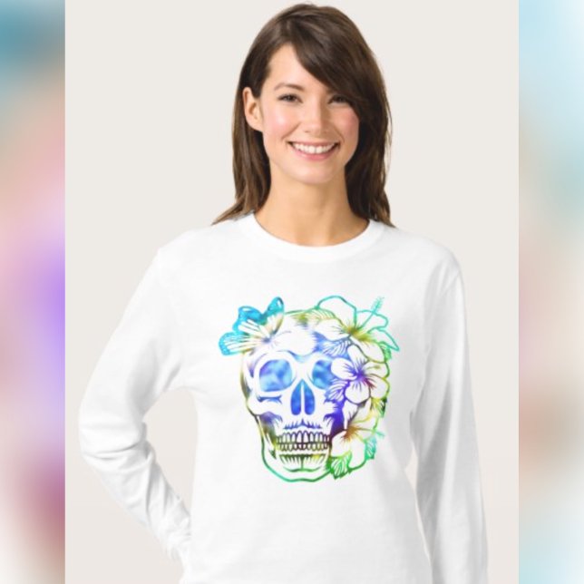 Tropical Skull & Butterfly T-Shirt (Tropical Skull & Butterfly T-Shirt )