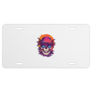 Tropical Skull Vibe License Plate