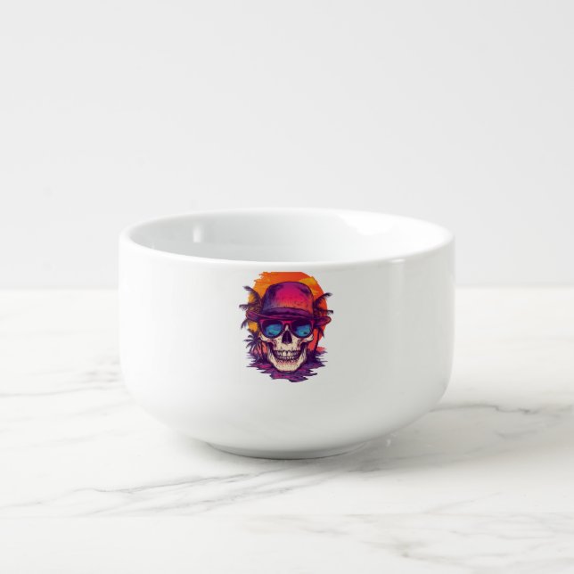 Tropical Skull Vibe Soup Mug (Front)