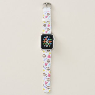 Tropical Sloth & Leaves Pattern Apple Watch Band