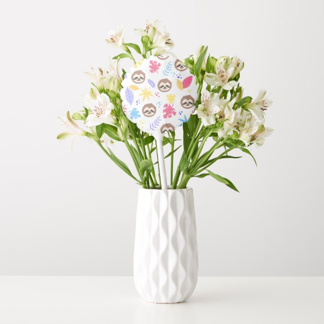 Tropical Sloth & Leaves Pattern Balloon (Vase)