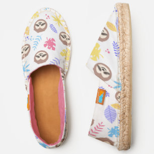 Tropical Sloth & Leaves Pattern Espadrilles