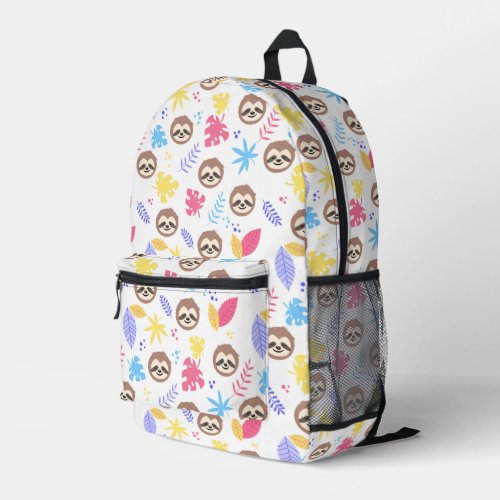 Tropical Sloth  Leaves Pattern Printed Backpack