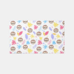 Tropical Sloth &amp; Leaves Pattern Rug