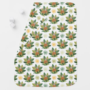 Tropical Sloth Pattern Baby Blanket