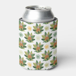 Tropical Sloth Pattern Can Cooler