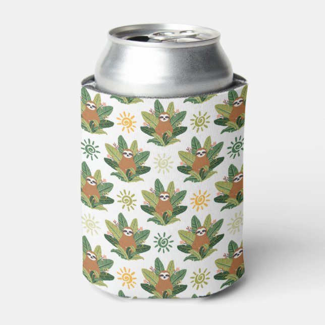 Tropical Sloth Pattern Can Cooler (Can Front)
