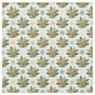 Tropical Sloth Pattern Fabric
