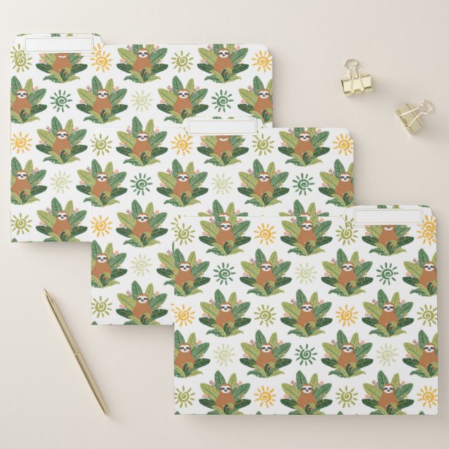 Tropical Sloth Pattern File Folder (Set)