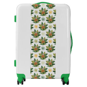 Tropical Sloth Pattern Luggage
